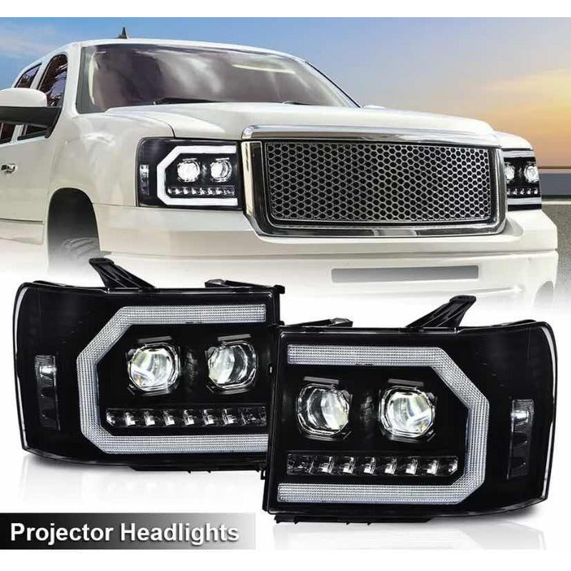 LED Headlights for the GMC Sierra 1500, 2500HD, and 3500HD (2007 to 2013)