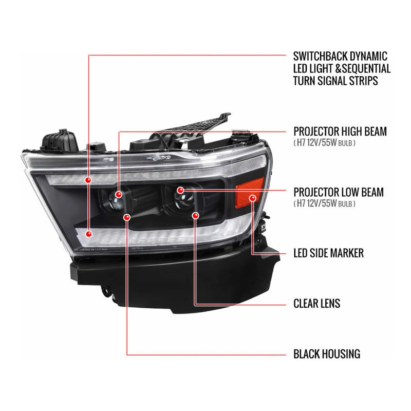 Ram 1500 2019 to 2022 LED Sequential Headlights