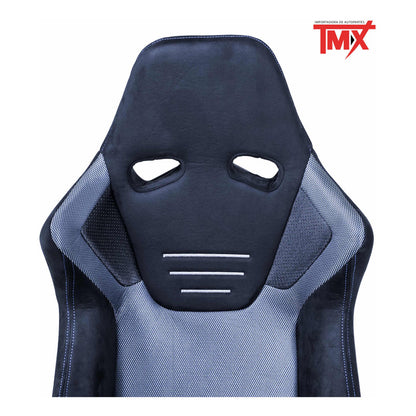 Pair of Universal Blue Fabric Racing Style Seats