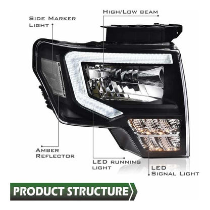 Led headlights Ford F-150 Lobo 2009 to 2014