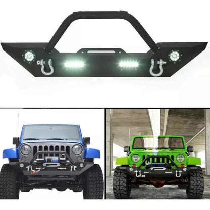 Defensa Delantera Jeep Wrangler Con Daño 2007 A 2018 Negro