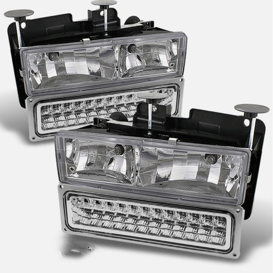Faros Con Lamparas Led Chevy Gmc Suburban 1988 1989 A 1998