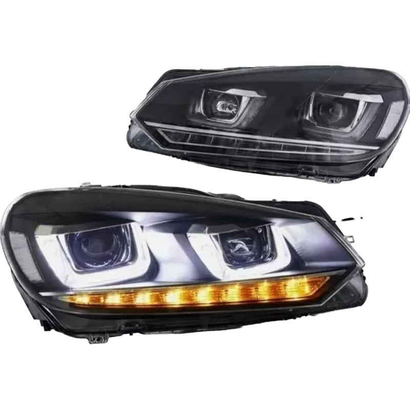 Sequential LED DRL Headlights VW Golf Mk6 2010 to 2013