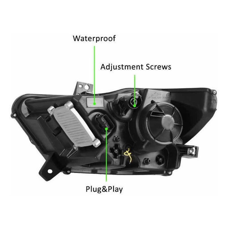 Faros Mustang Led 2015 2016 2017 Proyector Negro Par