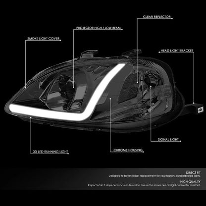 Faros Led Honda Civic Ahumados 1999 2000