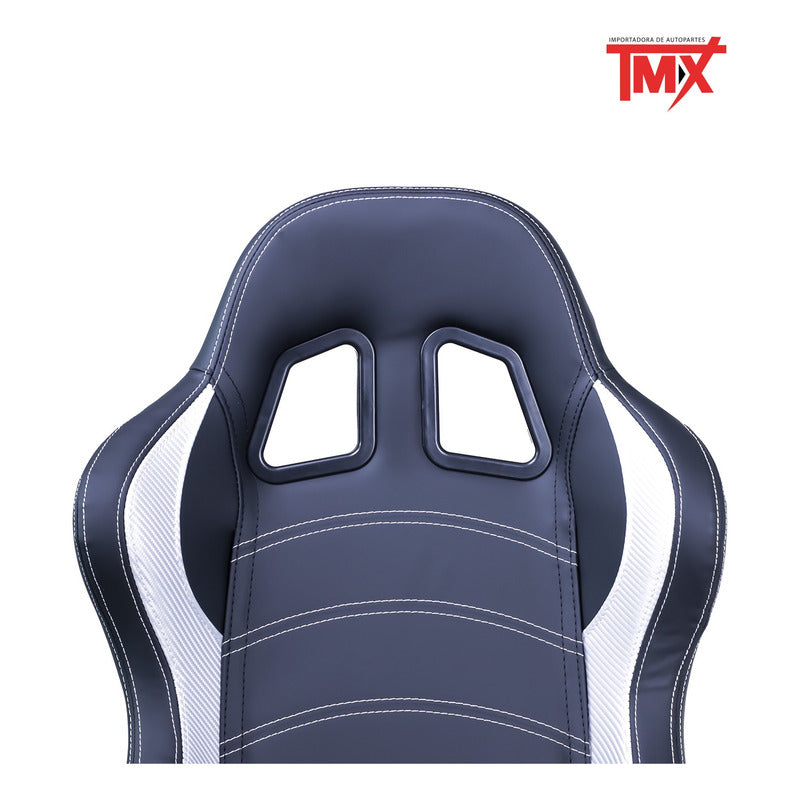Par De Asientos Estilo De Carreras Pvc Con Deslizador