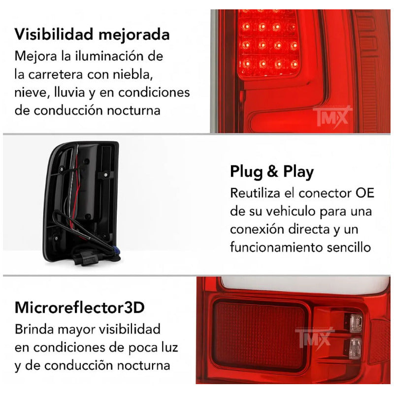 Calaveras Led Gmc Sierra 2007 2008 2009 2010 A 2013 Ambos Lados Transparente