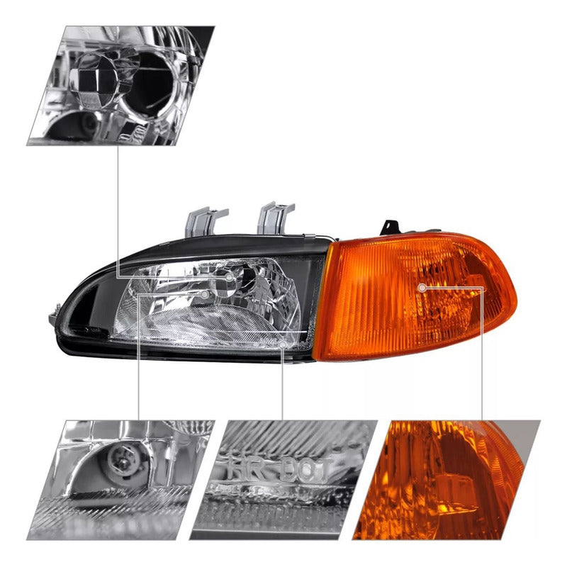 Faros Honda Civic Coupe/hatchback 92 93 94 95