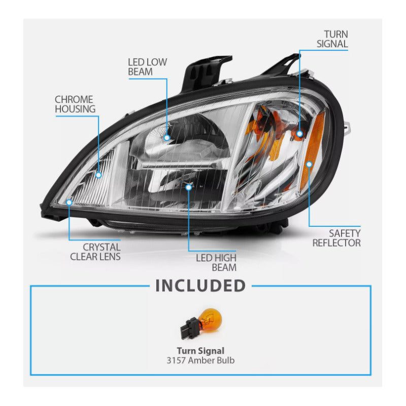 Columbia Chrome LED Headlights 1996 1997 1998 1999 to 2018