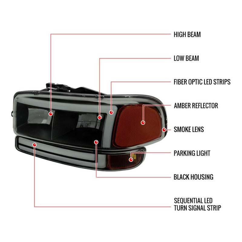 Faros Led Gmc Sierra Yukon/xl 99 2000 2001 2002 A 2007