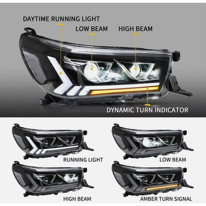 Faros Led Secuencial Toyota Hilux 2015 2016 2017 2018 2019