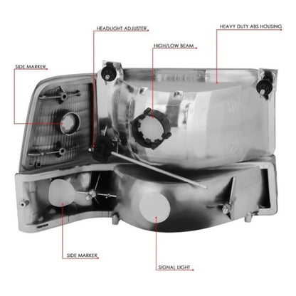 Faros F-150 F-250 Bronco Con Daño 1992 1993 1994 A 1996 Ambos Lados
