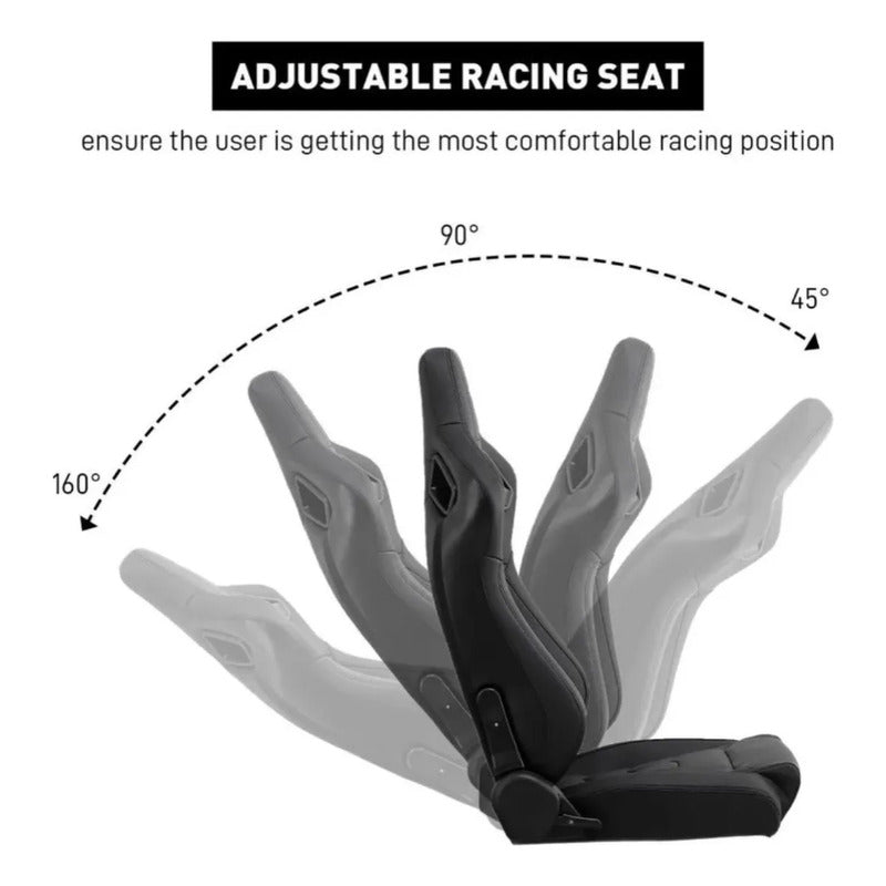 Par De Asientos Estilo De Carreras Pvc