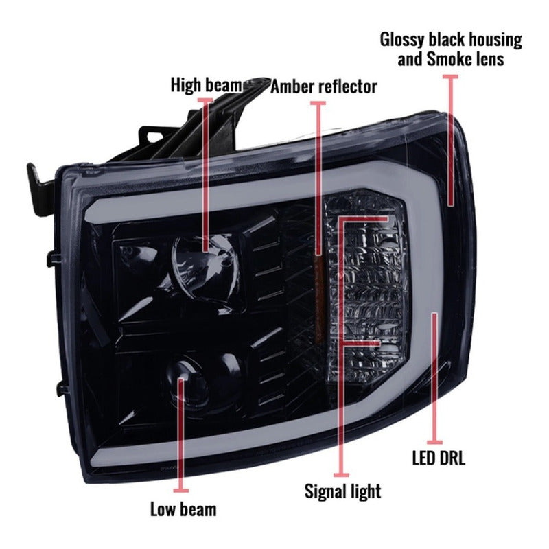 LED Headlights Chevy Silverado 1500 2007 2008 2009 2010 to 2014