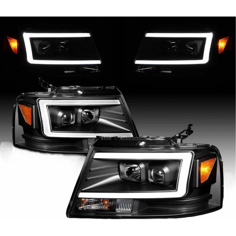 Par De Faros F-150 Lobo 2004 2005 2006 2007 2008 Fondo Negro