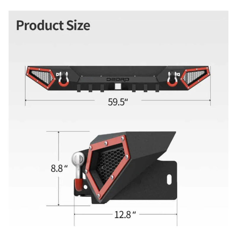 Defensas Trasera Delantera Jeep Wrangler Tj Yj 1987-2006 Negro-rojo