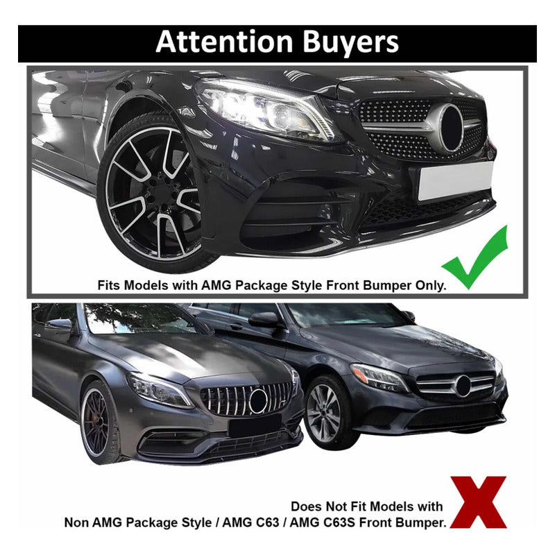 Lip Mercedes Benz W205 2019 2020 Negro Brillante