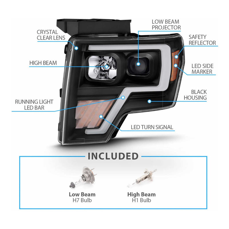 Led headlights Ford F-150 Lobo 2009 to 2014