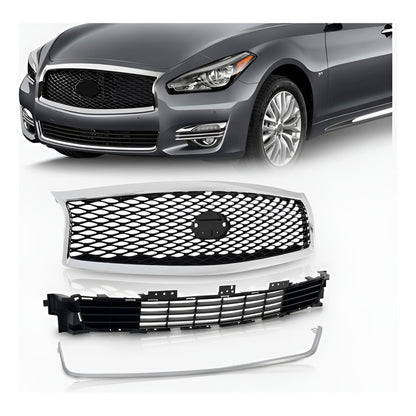 Parrillas Superior E Inferior Infiniti Q70 2015 2016 A 2019 Negro Con Cromo Brillante