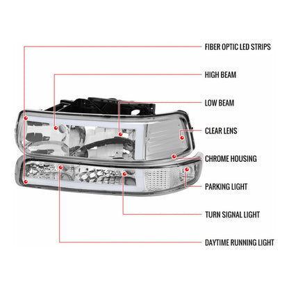 Faros Led Silverado Cheyenne Tahoe Suburban 1999 2000 2001+