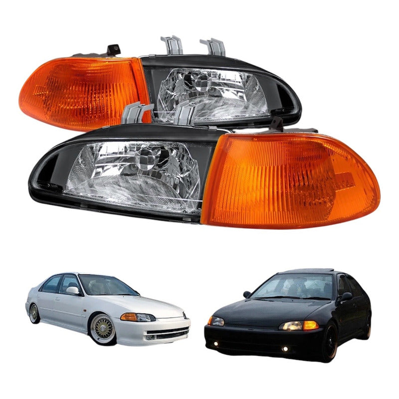 Faros Delanteros Honda Civic Sedan 1992 1993 1994 1995 4 Pta