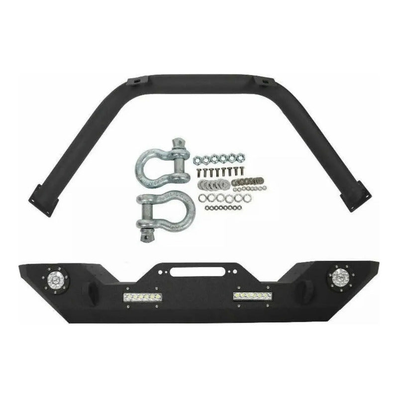 Defensa Delantera Jeep Wrangler Con Daño 2007 A 2018 Negro