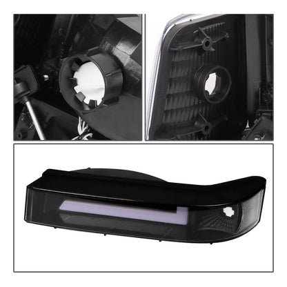 Led Drl Headlights Ford F-150 F-250 F-350 Bronco 1992 to 1996