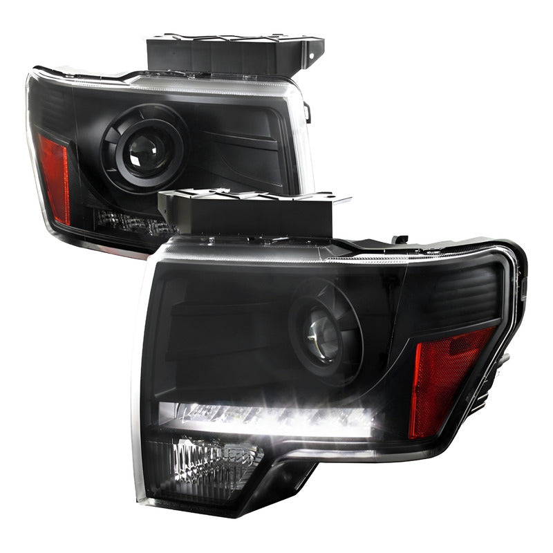 Faros Con Tira Led Ford Lobo F-150 2009 2010 2011 A 2014 Derecho
