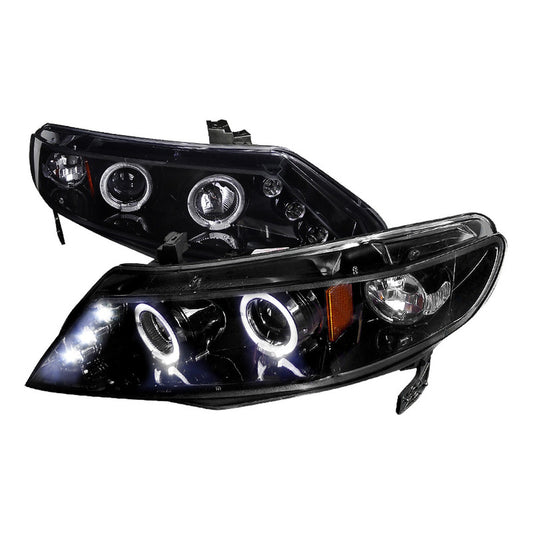 Faros Doble Halo Led Honda Civic 2006 a 2011