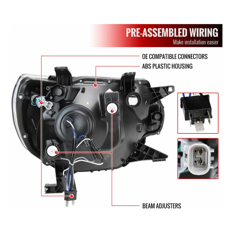 Faros Led Toyota Tacoma 2012 2013 2014 2015 Negros Proyector Izquierdo