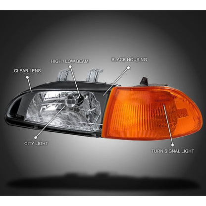 Faros Delanteros Honda Civic Sedan 1992 1993 1994 1995 4 Pta
