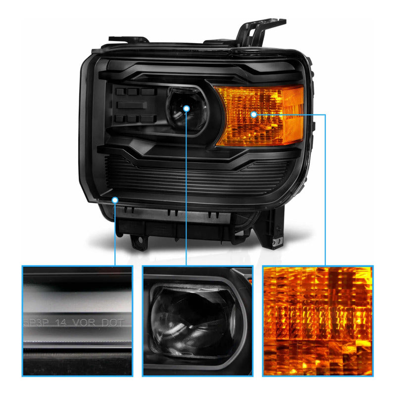 Par De Faros Sierra 1500 2014 2015 2500/3500 Hd 2015-2019
