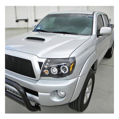 Dual Halo Led Headlights Toyota Tacoma 2005 to 2011