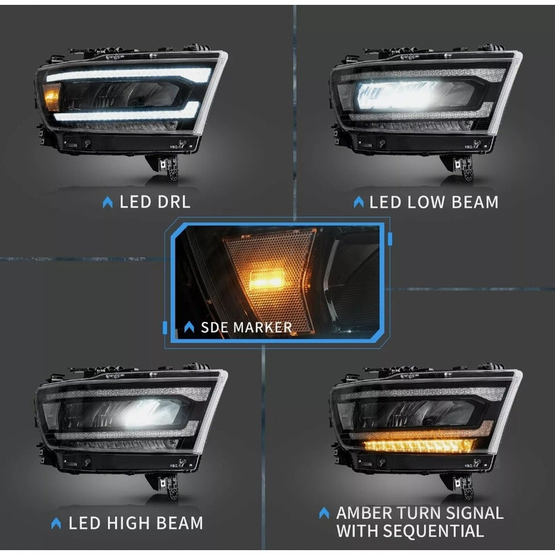 Faros Led Secuencial Dodge Ram 1500 2019 2020 2021