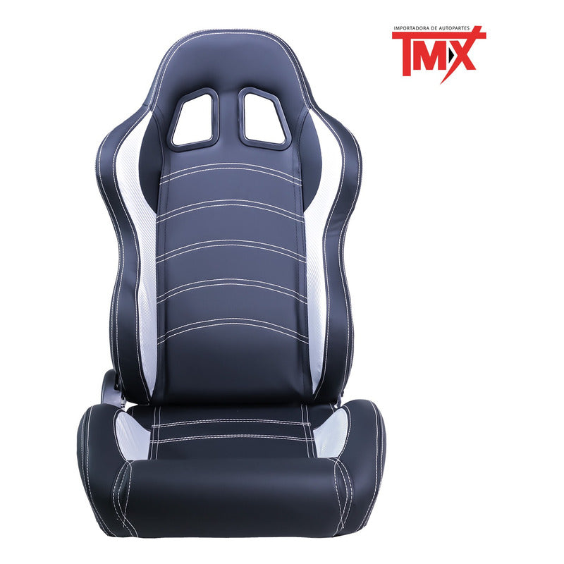 Par De Asientos Estilo De Carreras Pvc Con Deslizador