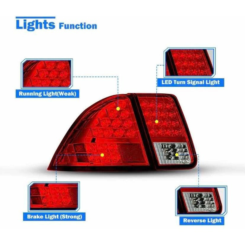 Calaveras Led Rojas Civic 2001 2002 2003 2004 2005