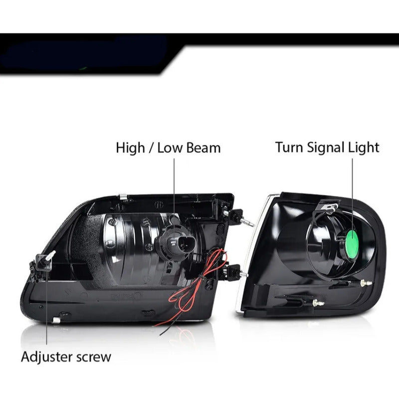 Par De Faros Ford F-150 Led 1997 1998 1999 2000 2001 A 2004 Ambos Lados
