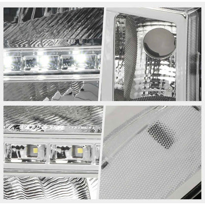 Chrome LED DRL Headlights for GMC Sierra 2007 to 2014