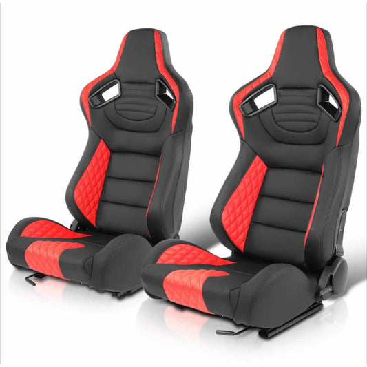 Asientos De Carreras Reclinables Vocho Rzr Tubular Rojos