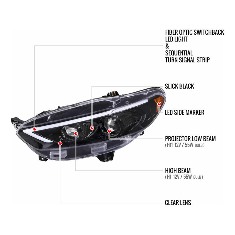 Faros Led Ford Fusion Switchback 2013 2014 A 2016 Cromados