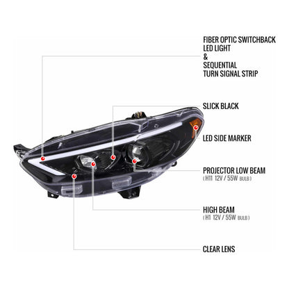 Faros Led Ford Fusion Switchback 2013 2014 A 2016 Cromados