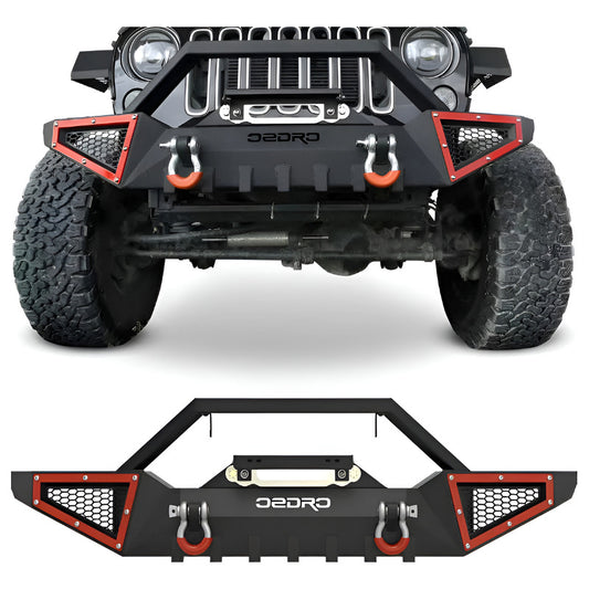 Defensa Winch Para Jeep Wrangler Jk 2007 2008 2009 A 2018 Negro-rojo