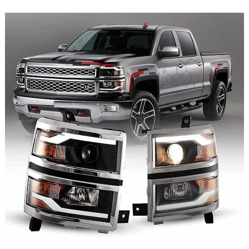 Faros Led Cromados Silverado 1500 2014 2015