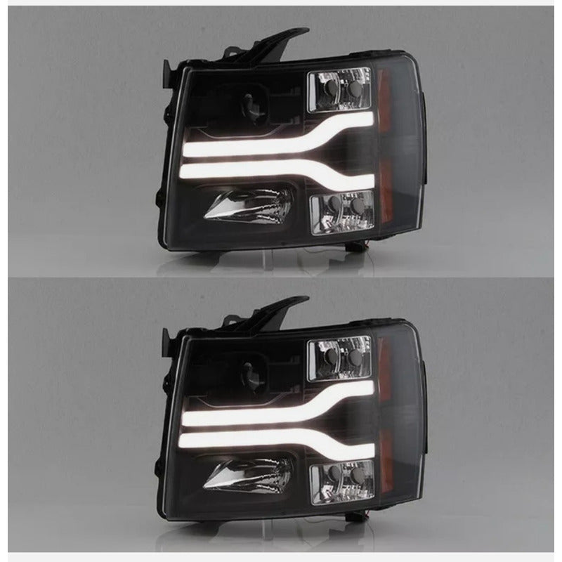 Faros Led Doble Drl Chevy Silverado 2007 2008 2009 A 2013