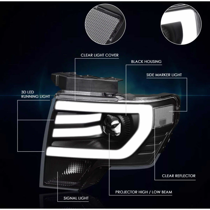Faros Led Para Ford Lobo F-150 2009 2010 2011 2012 2013 2014