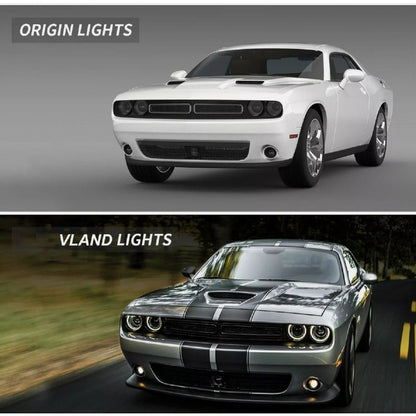 Double Beam Led Headlights Dodge Challenger 2015 to 2019