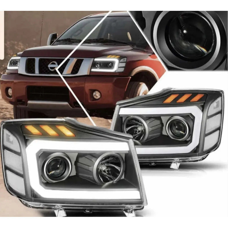 Faros Led Nissan Titán Armada 2004 2005 2006 A 2015 Daño Ambos Lados