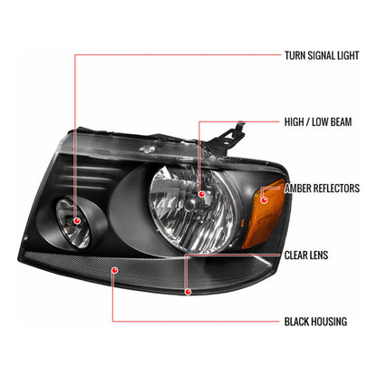 Headlights Ford F-150 Lobo Lincoln Mark Lt 2004 to 2008
