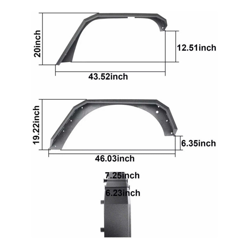Cantoneras Metálicas Para Wrangler Jk 2008 2009 2010 A 2018
