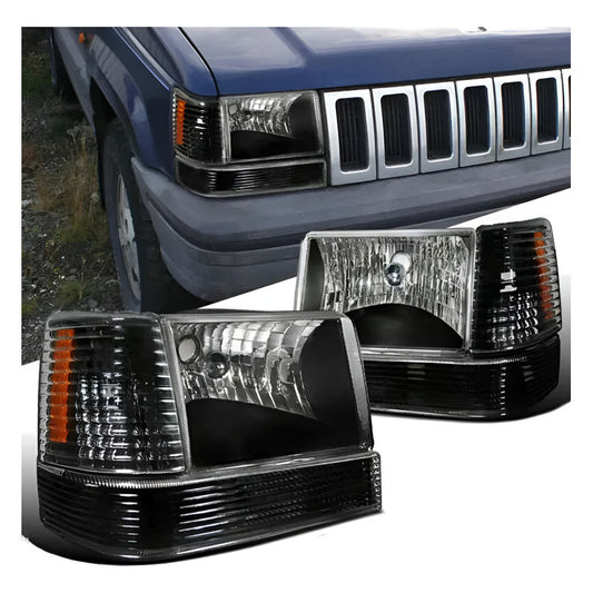 Faros Negros Para Grand Cherokee 1993 1994 1995 1996 Ambos Lados